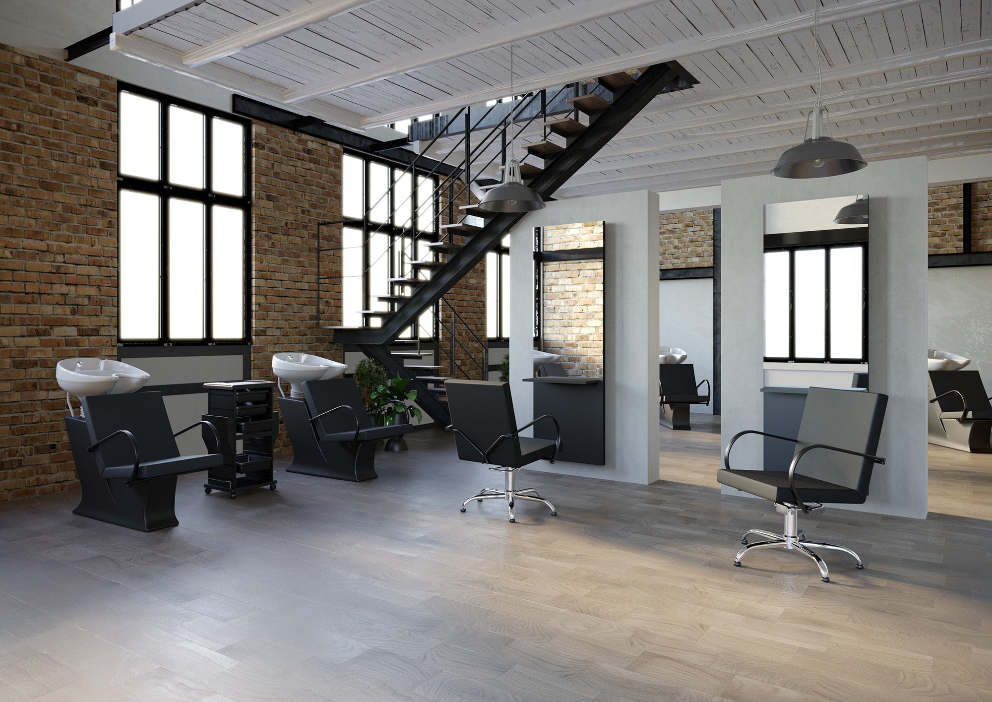 AYALA Pik kappersstoel vooraanzicht – minimalistisch design