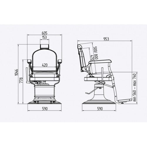 Barberstoel 5`60 Pietranera