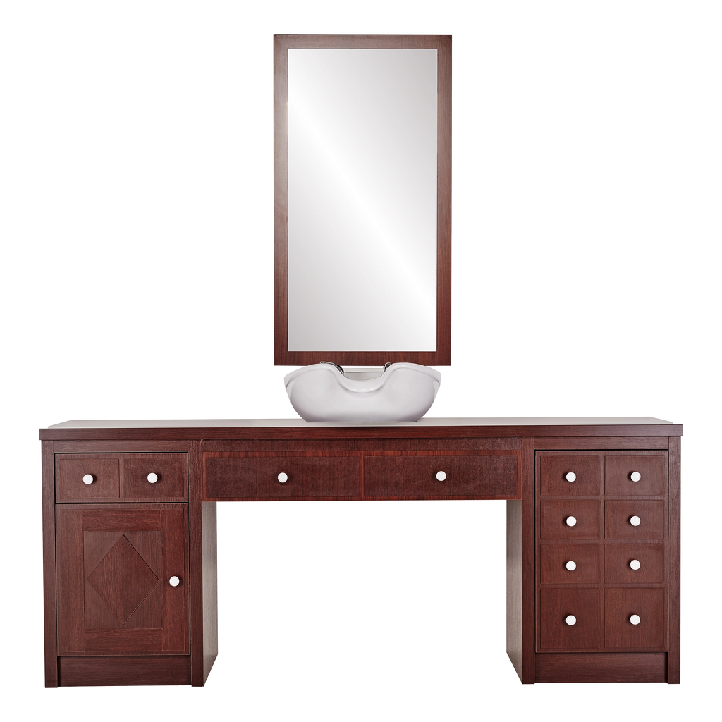 AYALA Classic barberkaptafel chocoladebeuk – werkplek barbershop