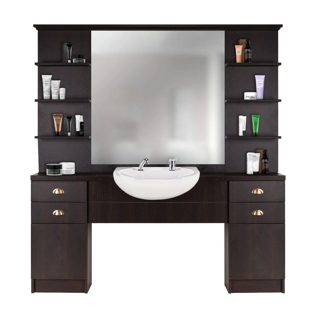AYALA Davos barberkaptafel met frontwash-wasbak – werkplek barbershop