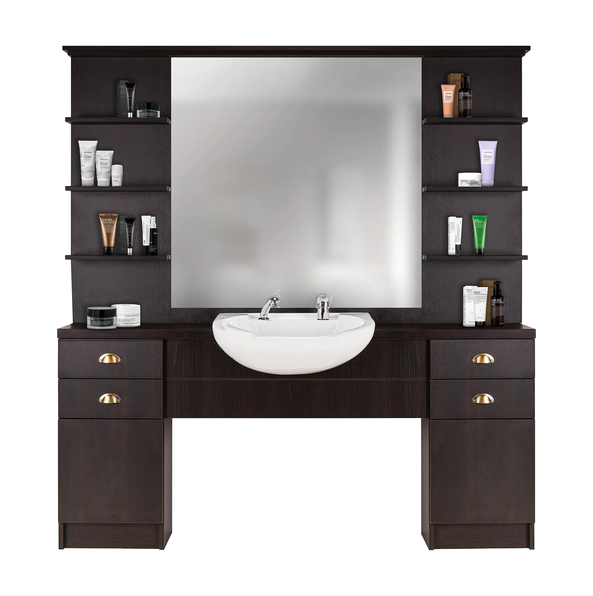 AYALA Davos barberkaptafel met frontwash-wasbak – werkplek barbershop