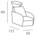Afmetingen AYALA Techno kapperswasunit – 64 x 95 x 124 cm