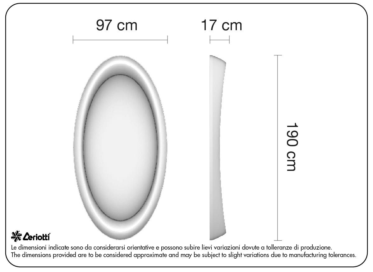 Afmetingen Ceriotti Optical db designspiegel